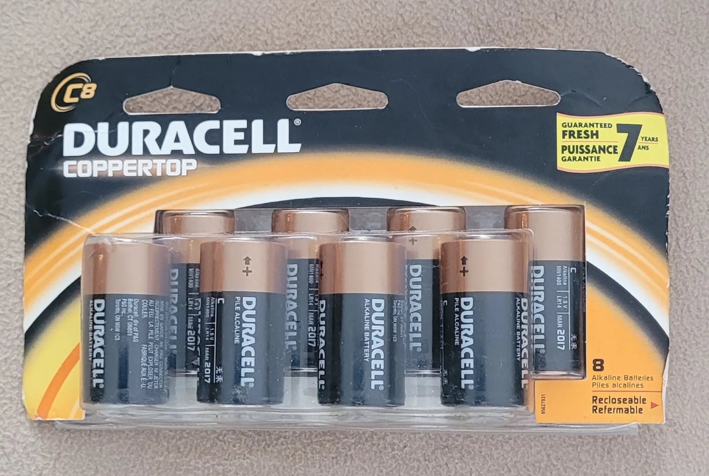 8 Duracell Coppertop C Alkaline Batteries thumbnail