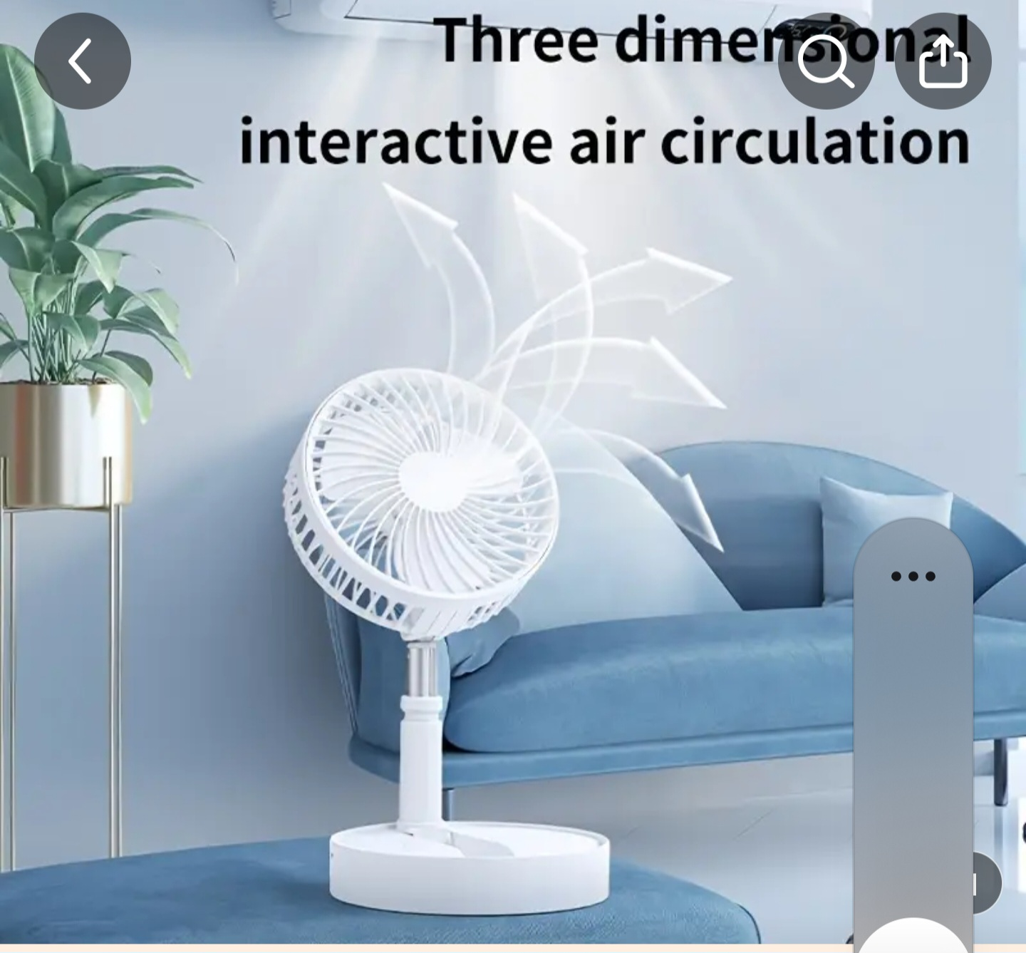 Foldable Portable Fast charging Fan with Stand - photo 5