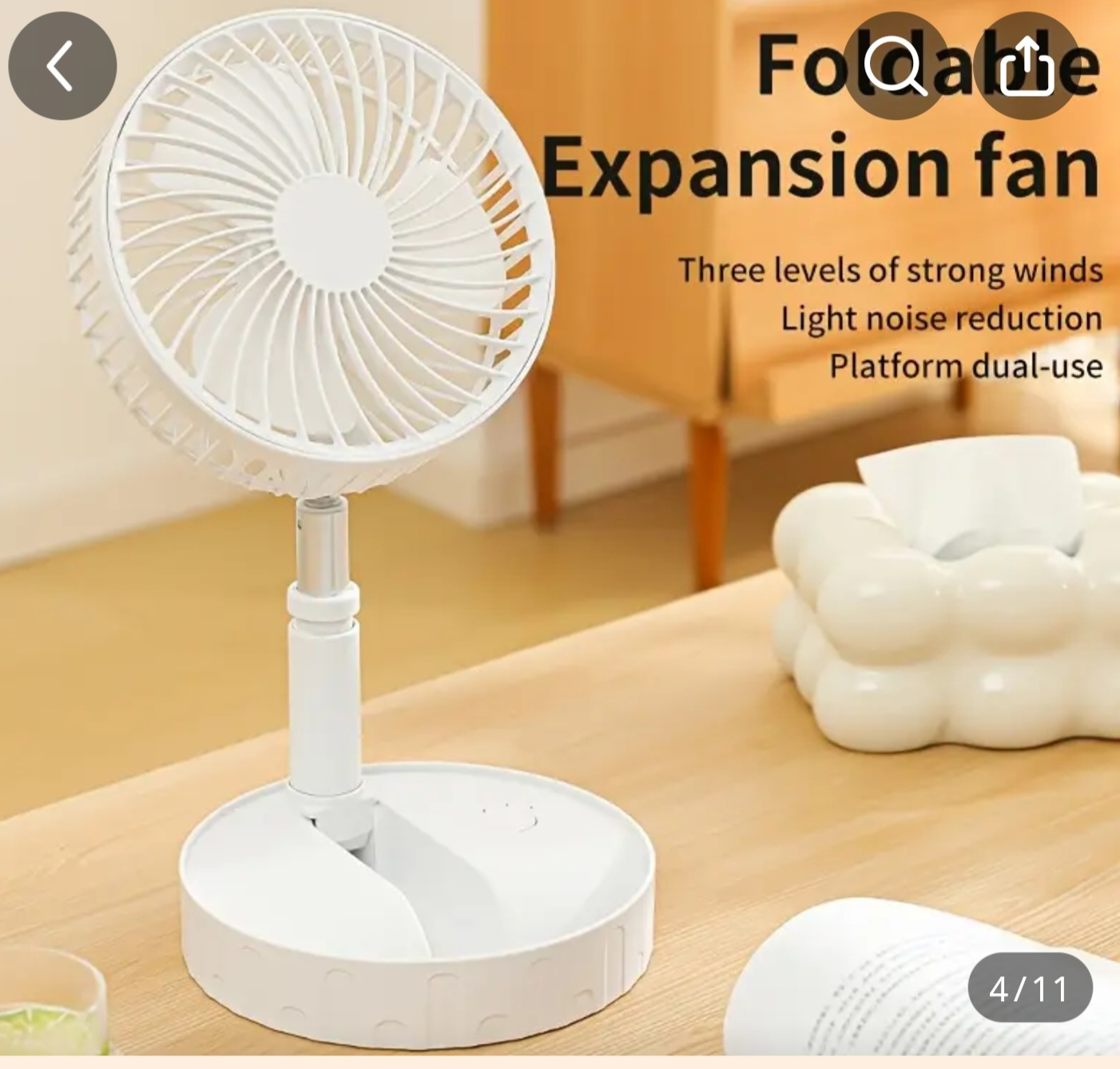 Foldable Portable Fast charging Fan with Stand