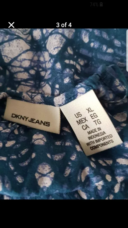 💚 DKNY Jeans Halter Top, Size XL image indicator(3)