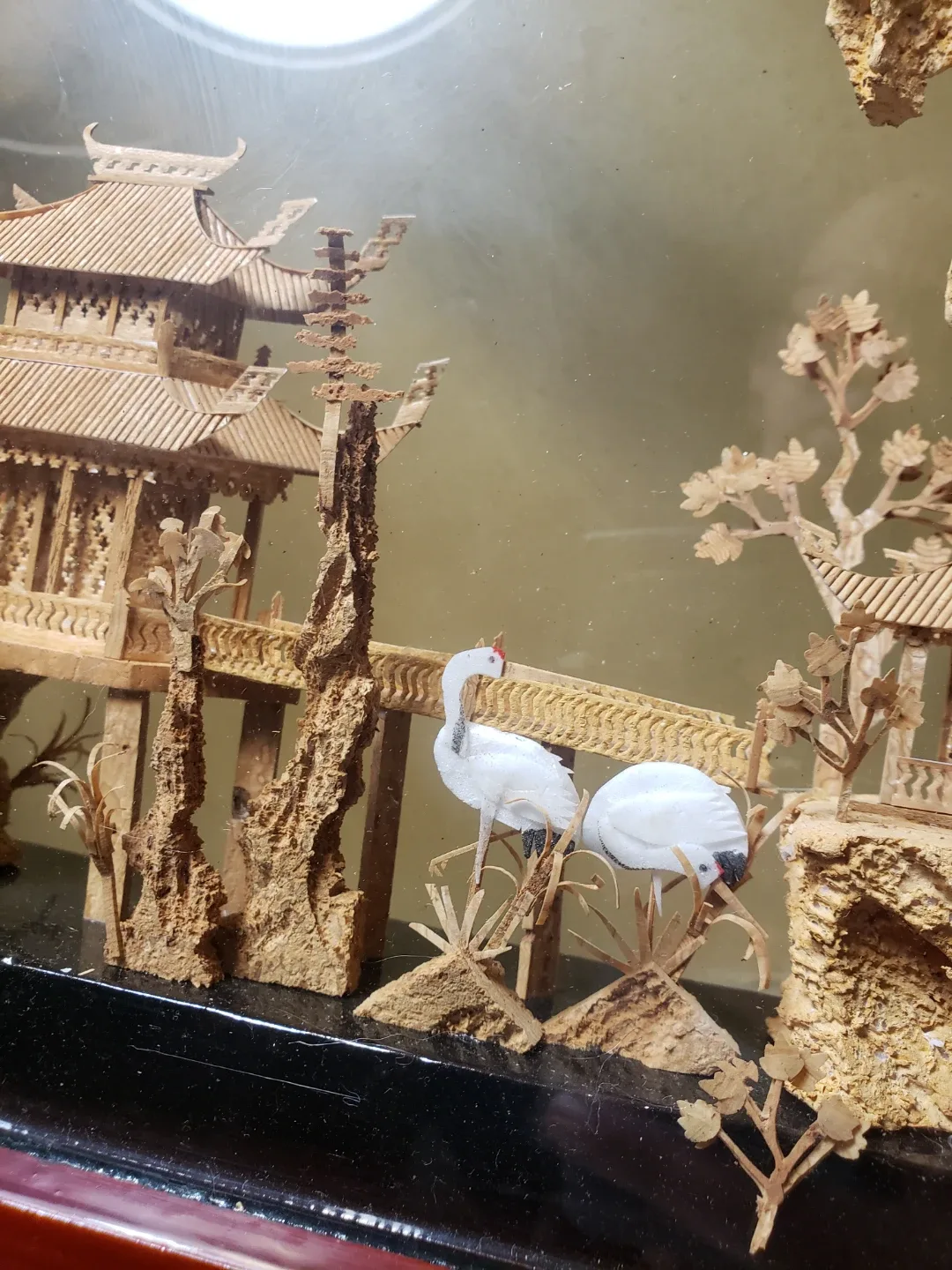 Vintage Cork Art Landscape in Glass Dome image indicator(5)