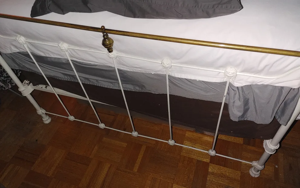 Antique Farmhouse Brass & Wrought Iron Double Bed Frame image indicator(10)