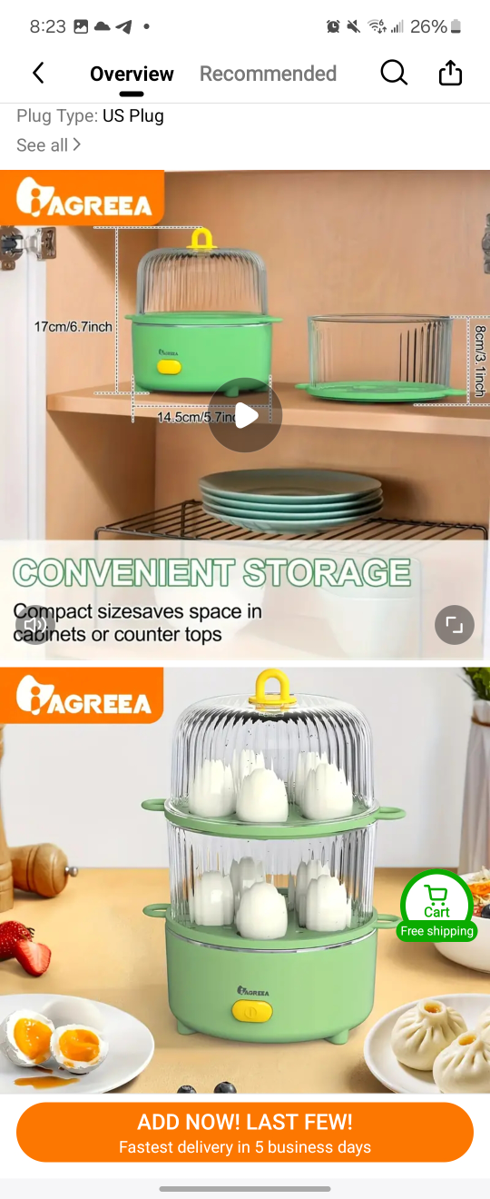 Agreea Egg Cooker -YC-EC01 - Green - photo 3