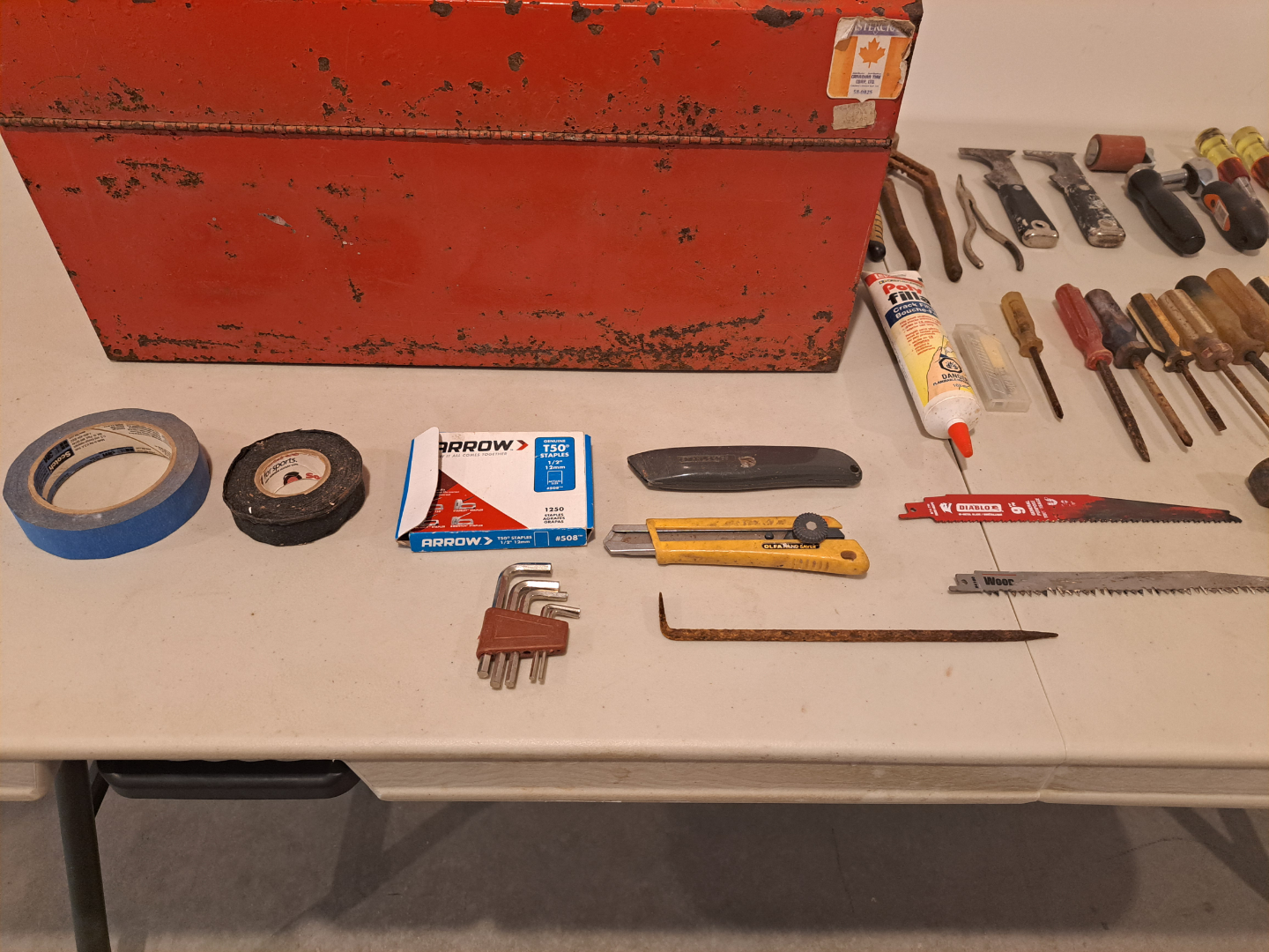 Metal tool box with tools - photo 3