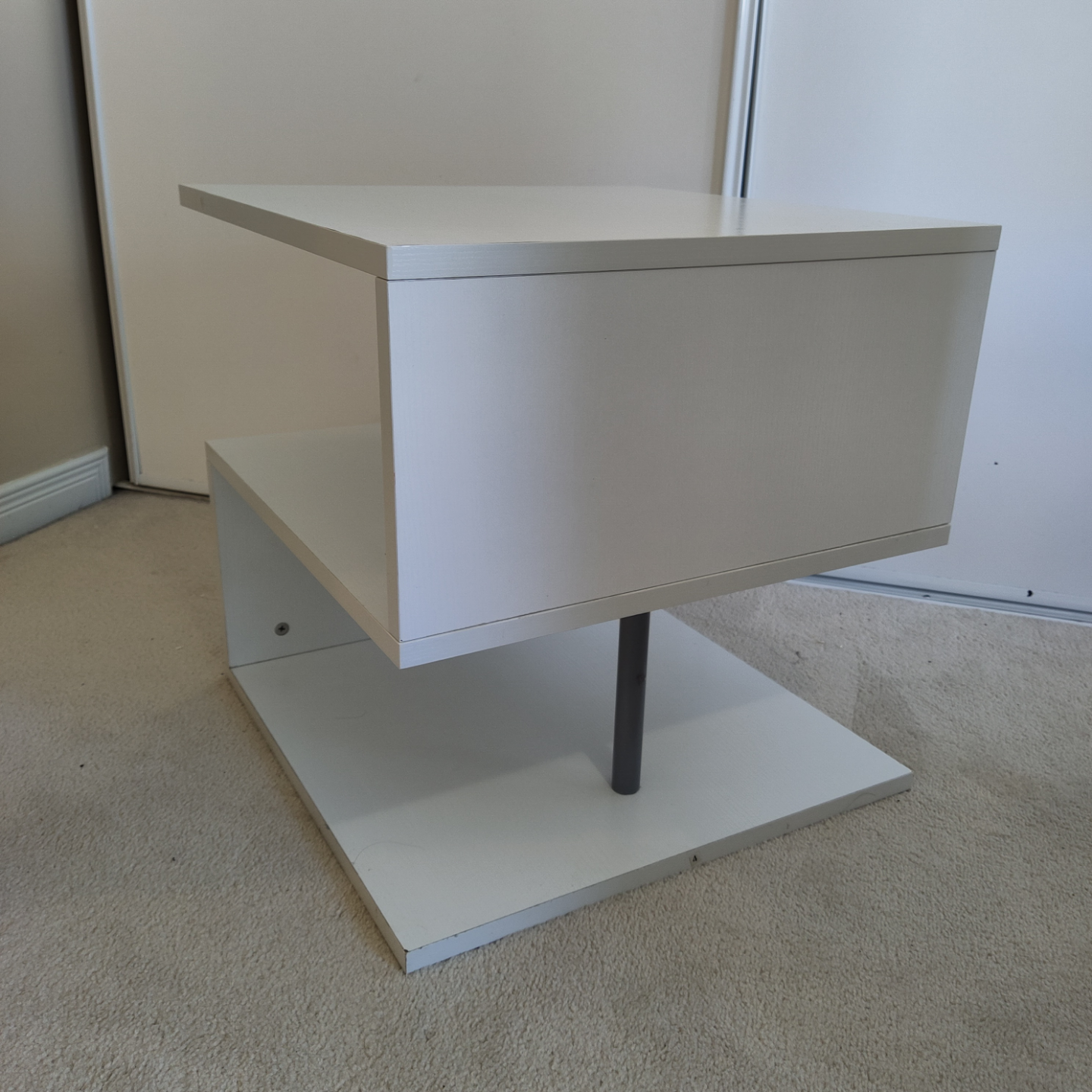 White Modern Side Table with Open Shelf - HOMCOM - photo 3