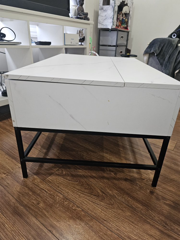Lift-Top Coffee Table - White Marble - photo 4