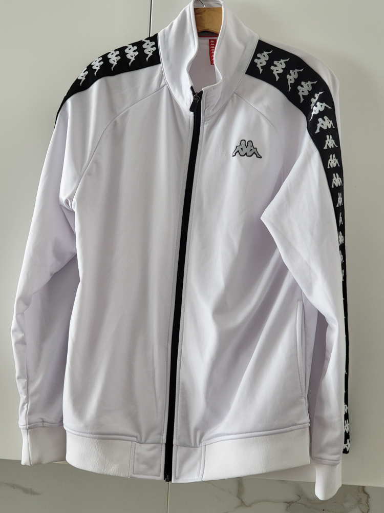 white Kappa 222 Banda track jacket - with Black Stripes - Size L - photo 2