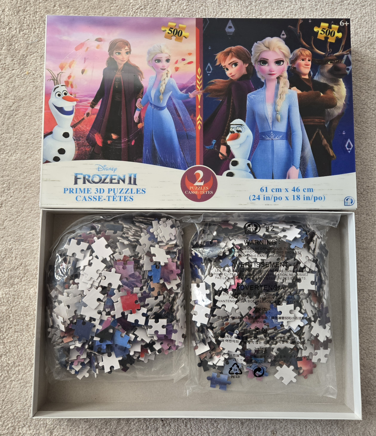 Frozen II 3D Puzzles (2 x 500 Pieces)