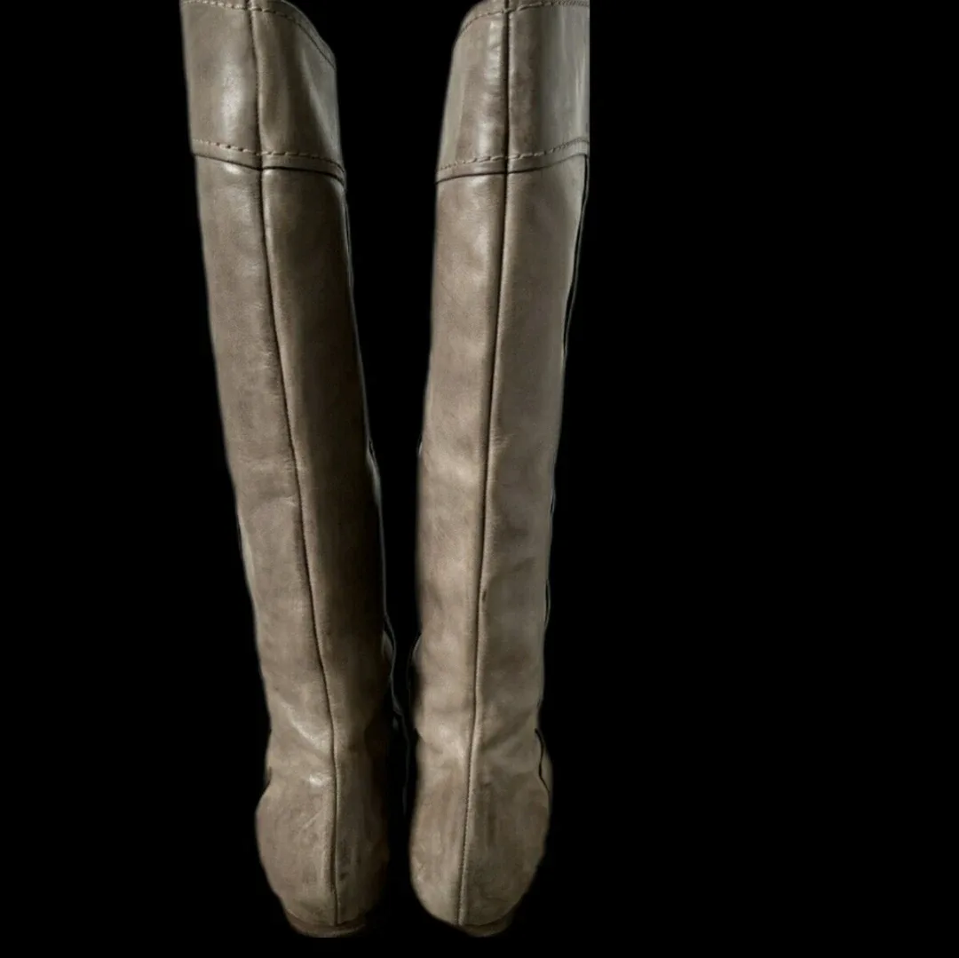 Chloe Knee High Heloise Equestrian Stone Leather Boots - 37 image indicator(3)