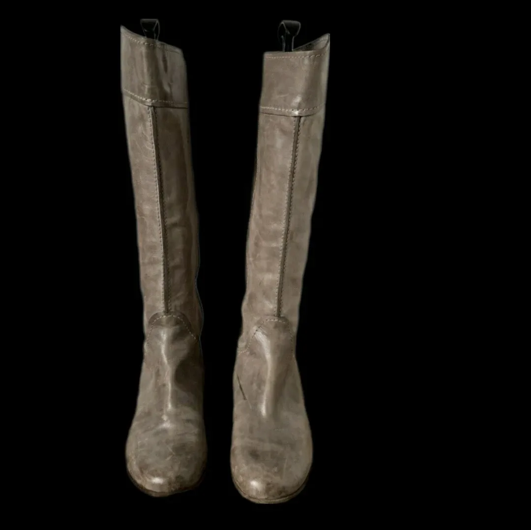 Chloe Knee High Heloise Equestrian Stone Leather Boots - 37 image indicator(4)