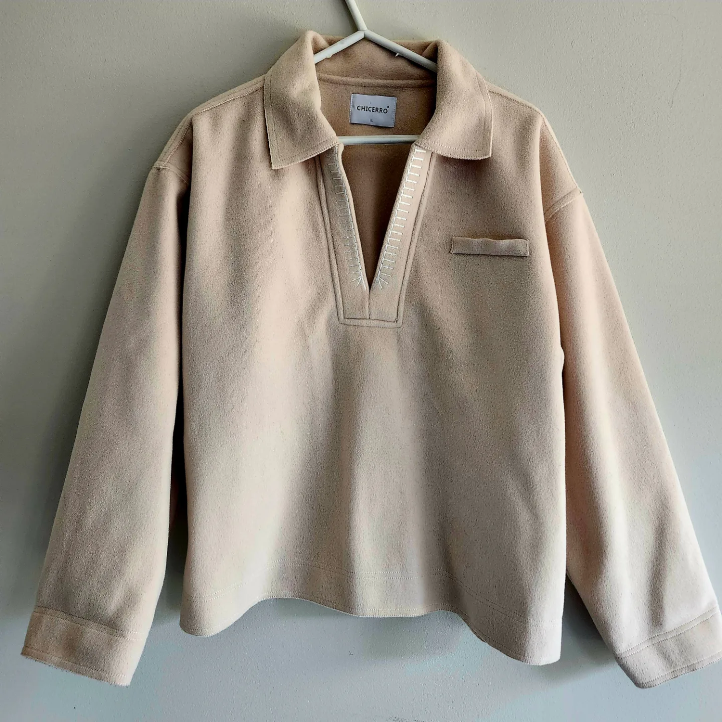 Chicerro XL Beige Collared Sweater thumbnail