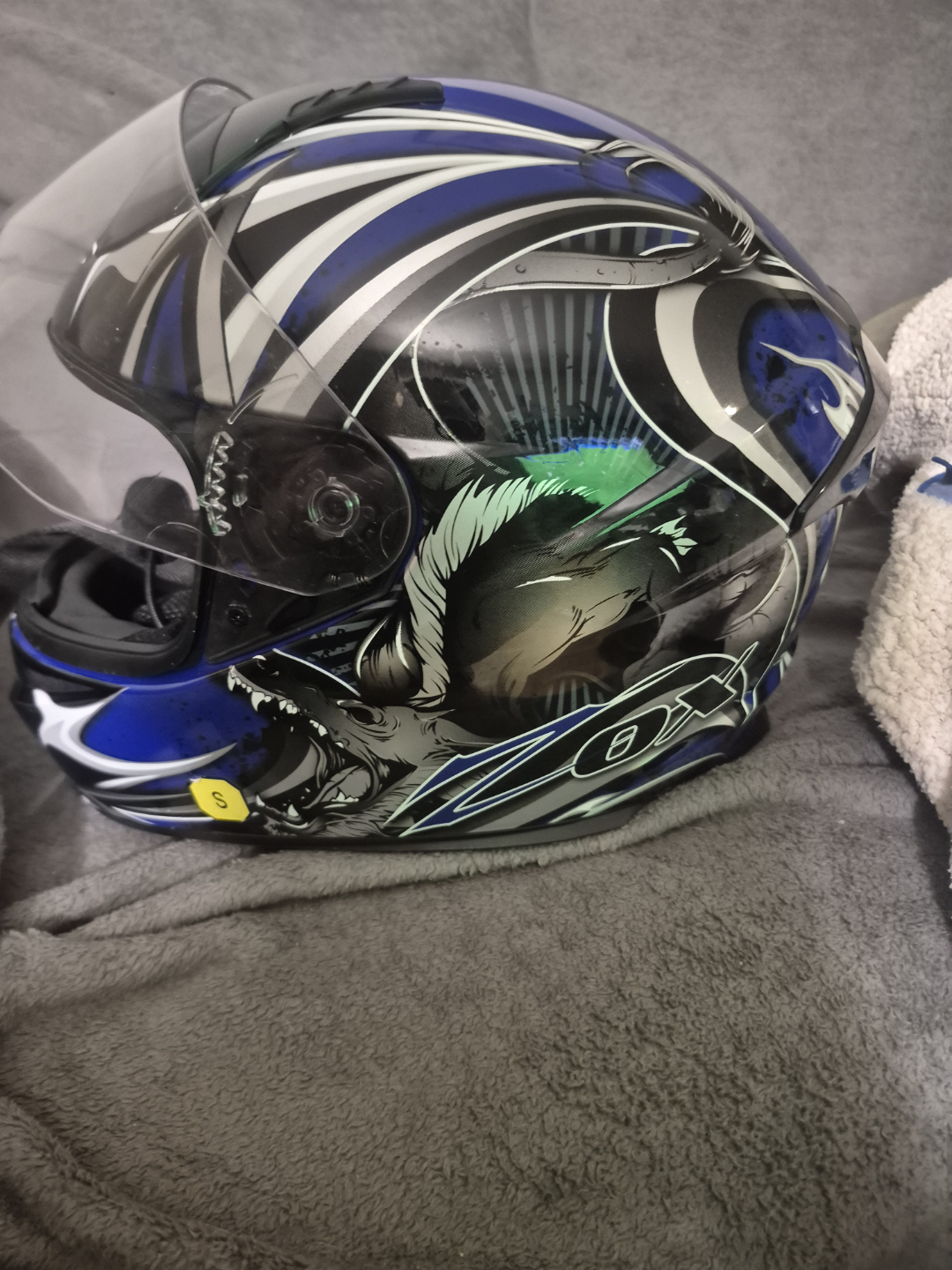 Zox Motorcycle Helmet - Blue and Grey Graphic - photo 3
