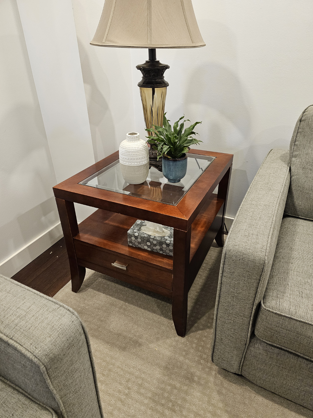 3 pc coffee table, side table, and sofa table