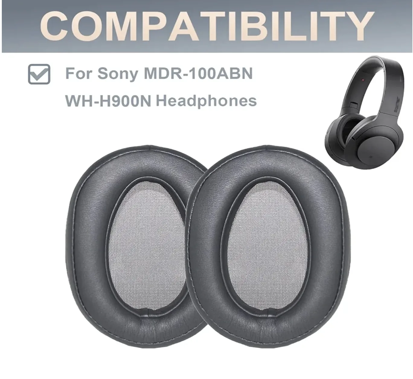 Sony MDR-100ABN & WH-H900N Replacement Earpads image indicator(3)