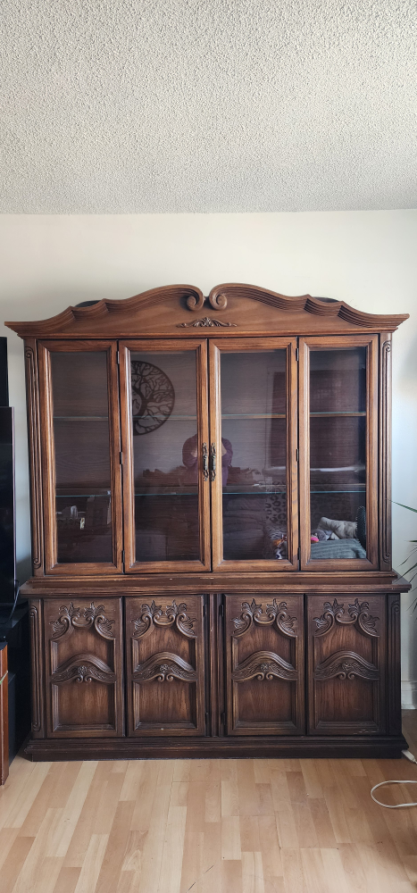 Vintage Wooden China Cabinet