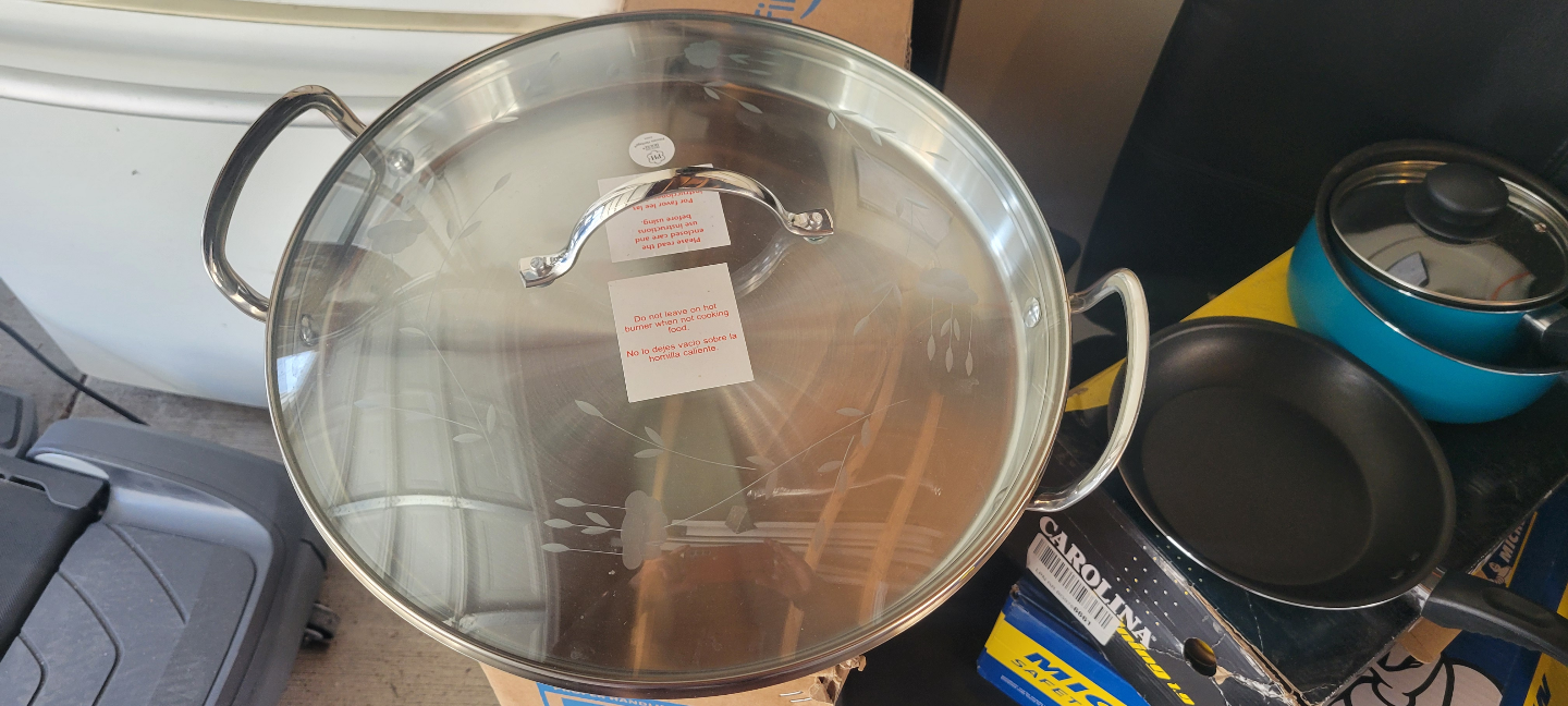 Princess House 13" Stainless Steel Skillet with Lid