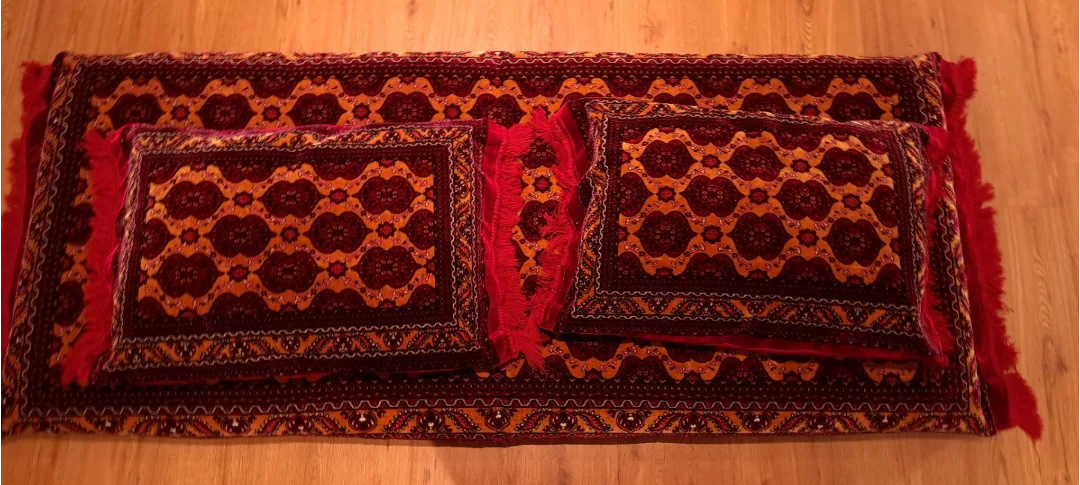5 sets of Luxurious Afghan floor cushions and pillows (toshaks) thumbnail