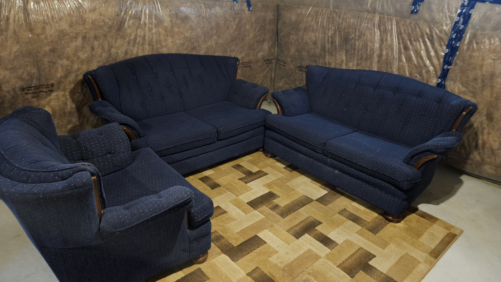 Dark Blue Sofa Set