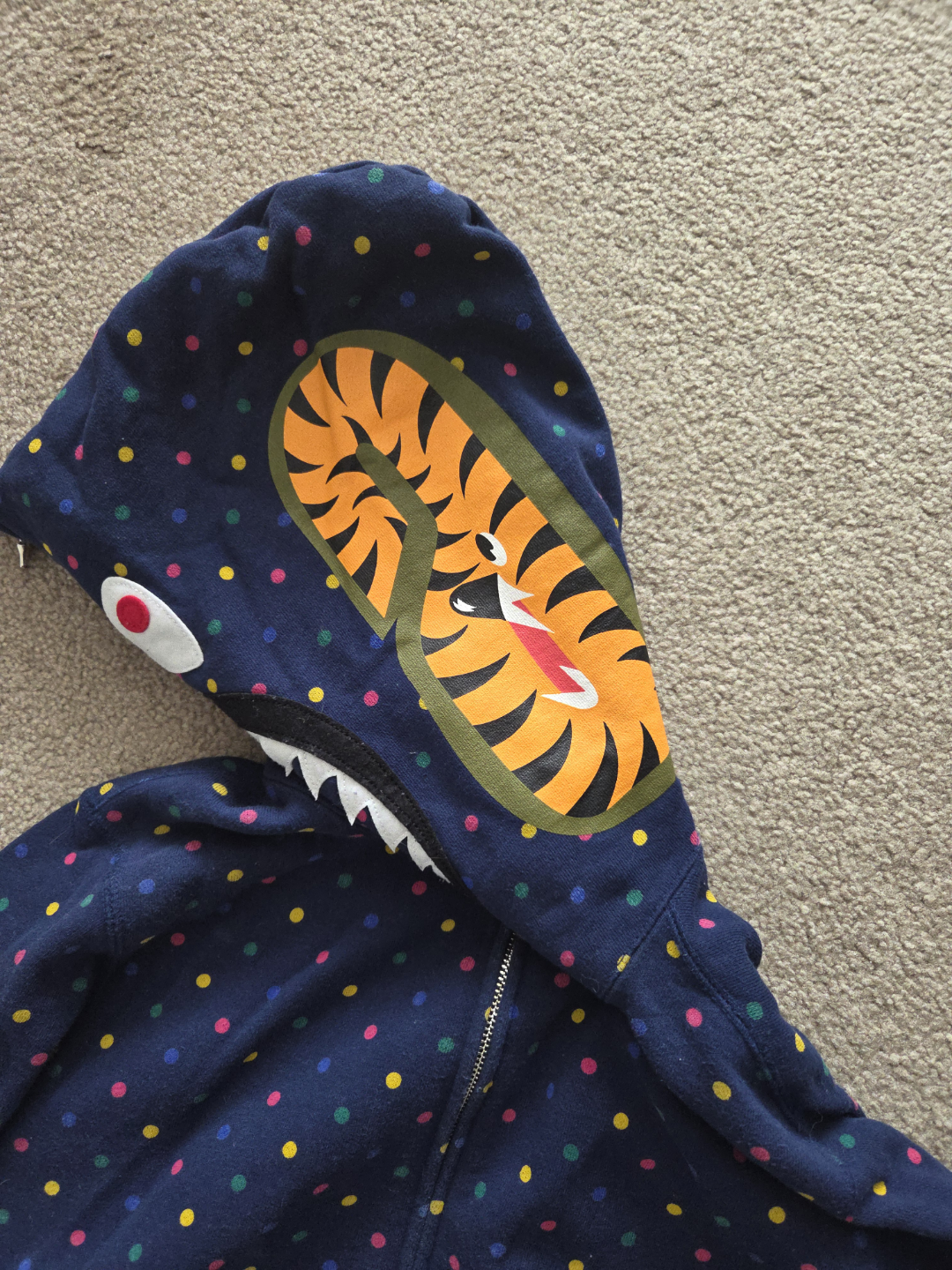 A Bathing Ape Bape Multicoloured Polka Dot Shark Hoodie Zip-Up - photo 4
