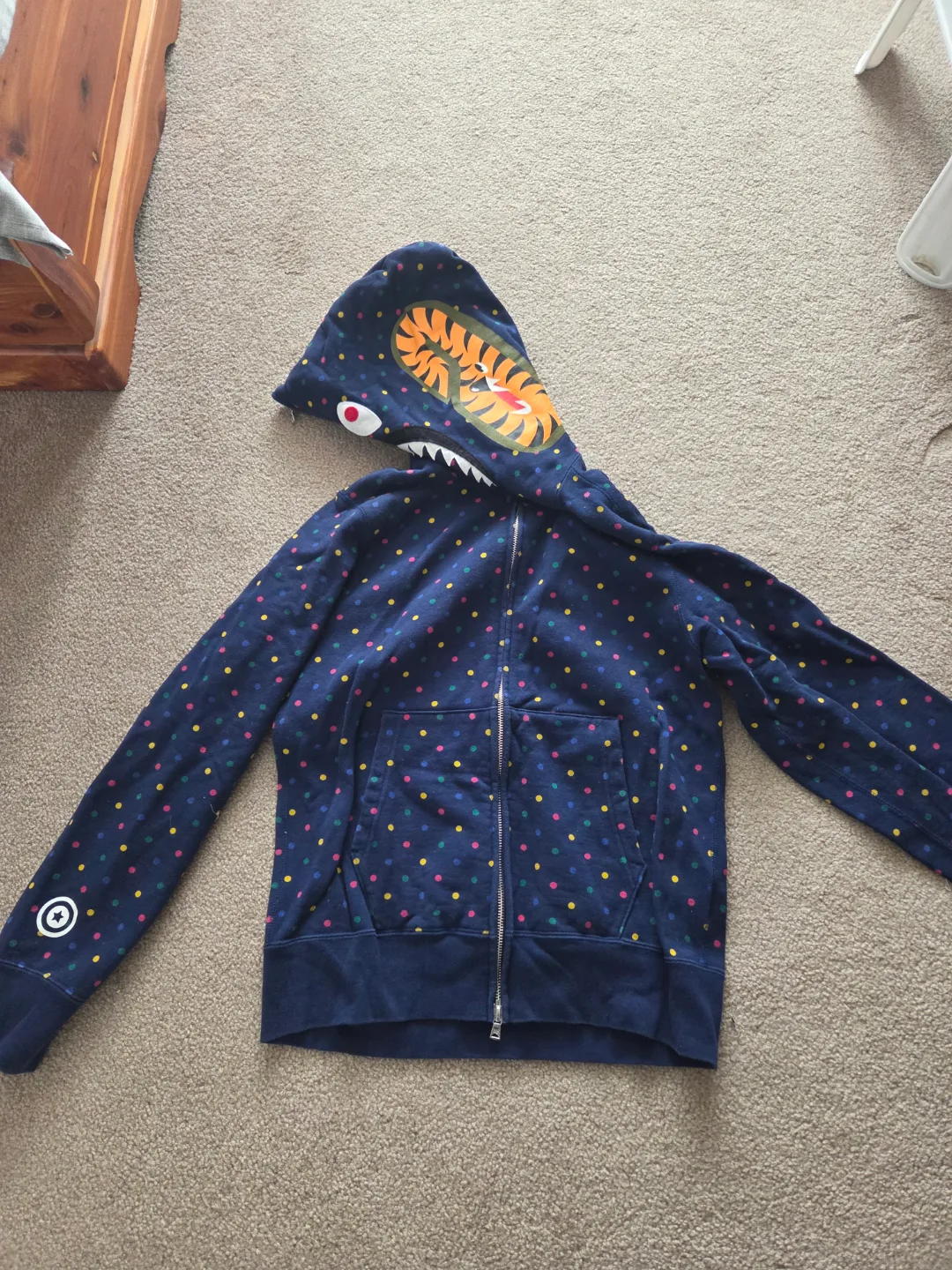 A Bathing Ape Bape Multicoloured Polka Dot Shark Hoodie Zip-Up image indicator(5)