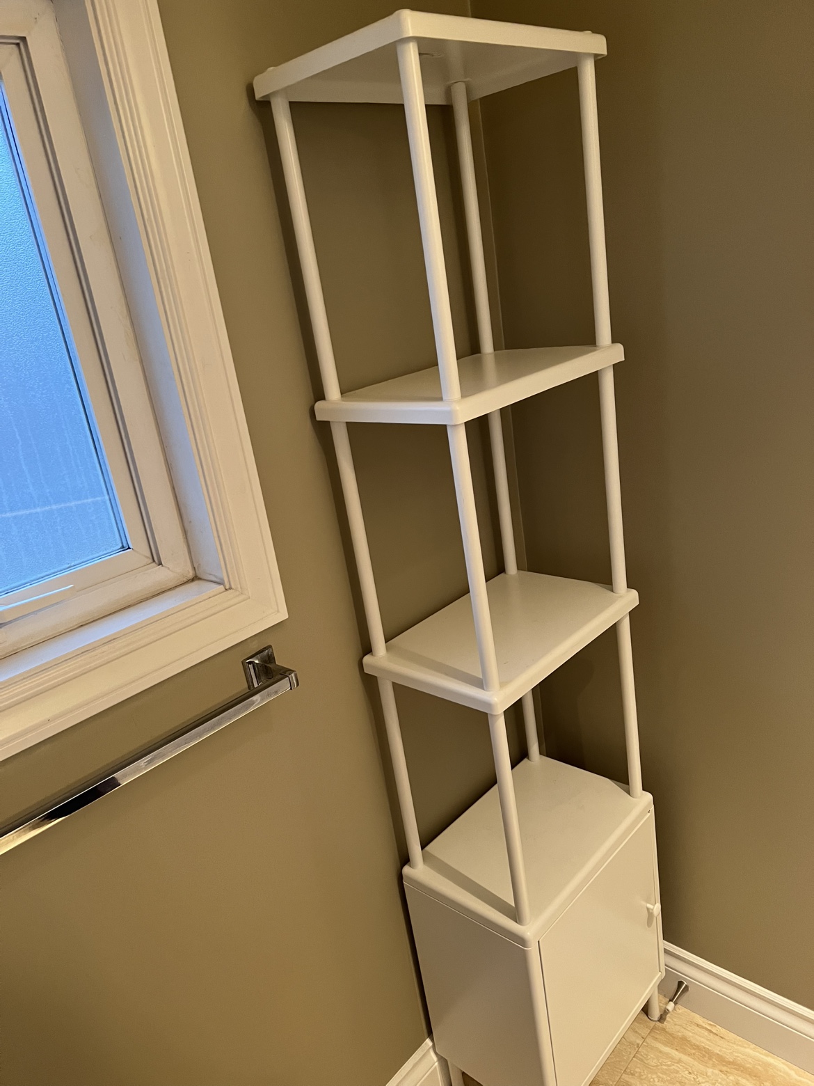 IKEA White Bathroom Corner Shelf with Cabinet - photo 2