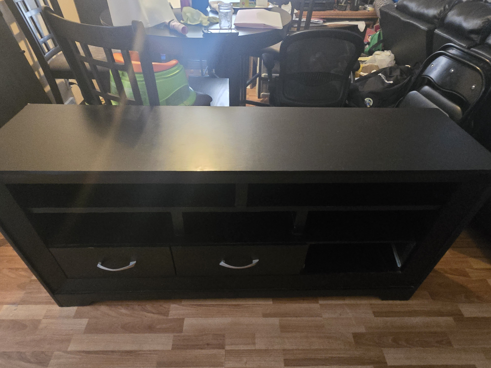 Black TV Stand with Drawers - photo 2