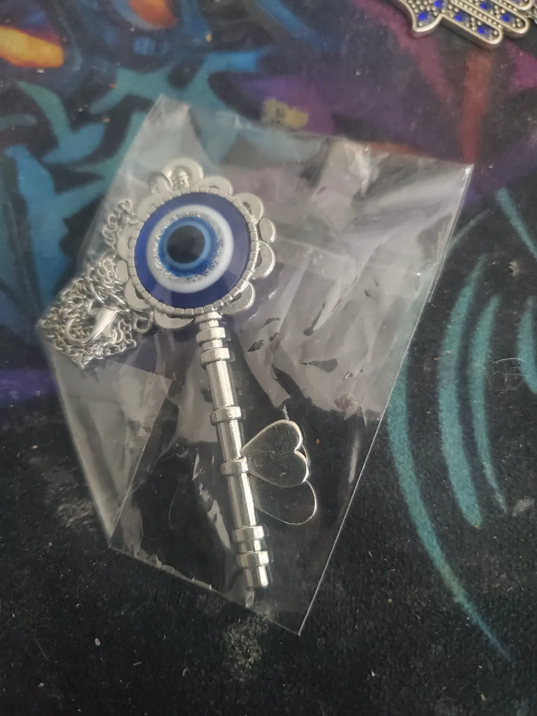 Evil Eye Jewelry Set - Necklace, Keychain, Ring thumbnail