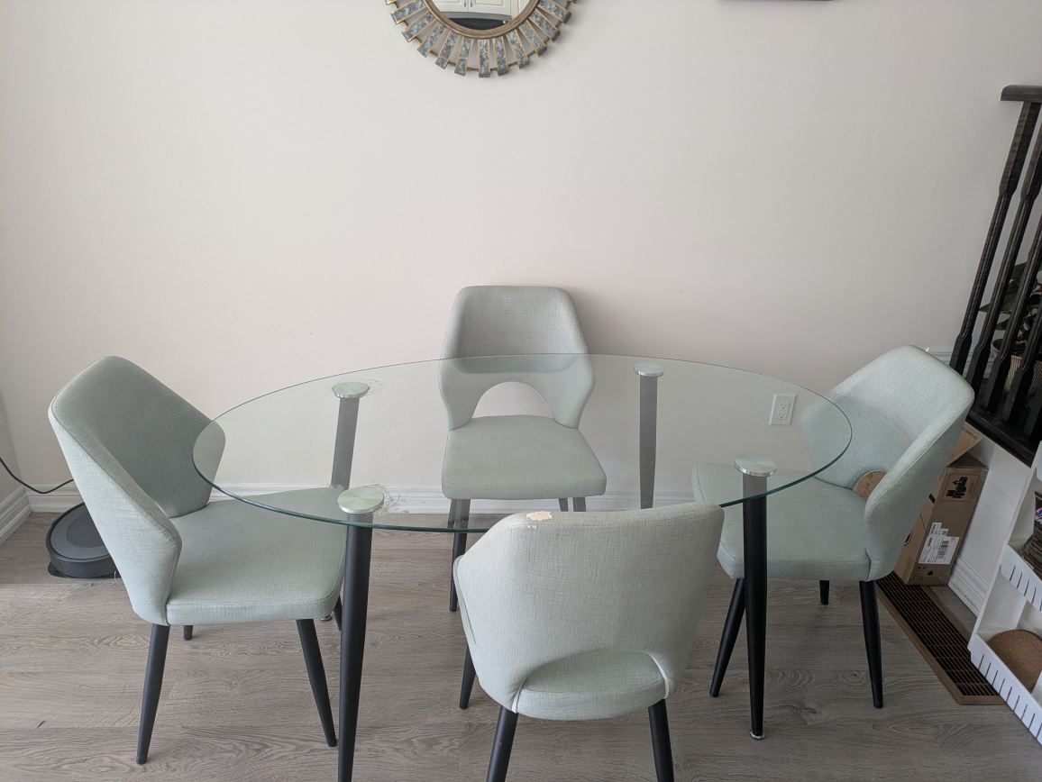 Glass Dining Table and Four Chairs Set - photo 2