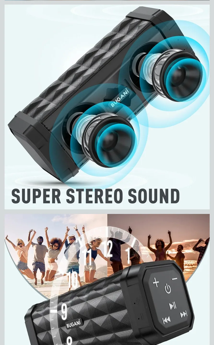 New never used  M99 Bluetooth Speaker BUGANI Speaker Bluetooth image indicator(3)