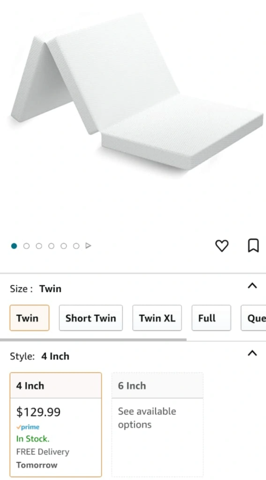 Tri-fold Mattress - Twin Size - 4 Inch Thick - photo 2