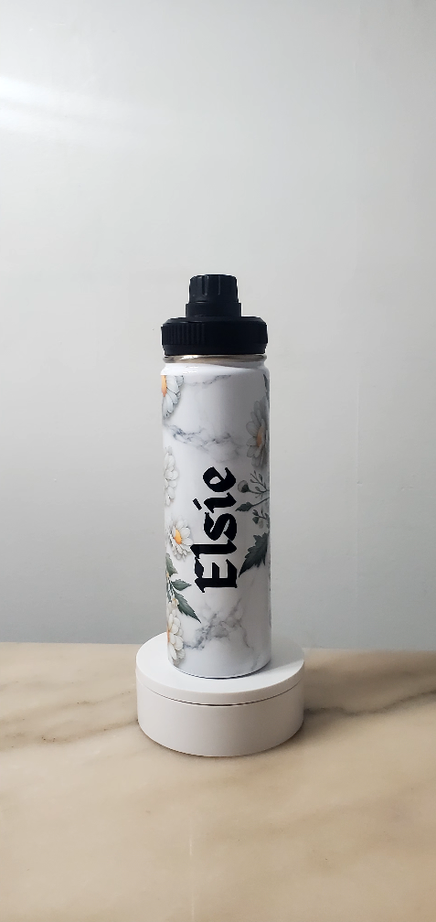 Custom Daisy Floral Water Bottle