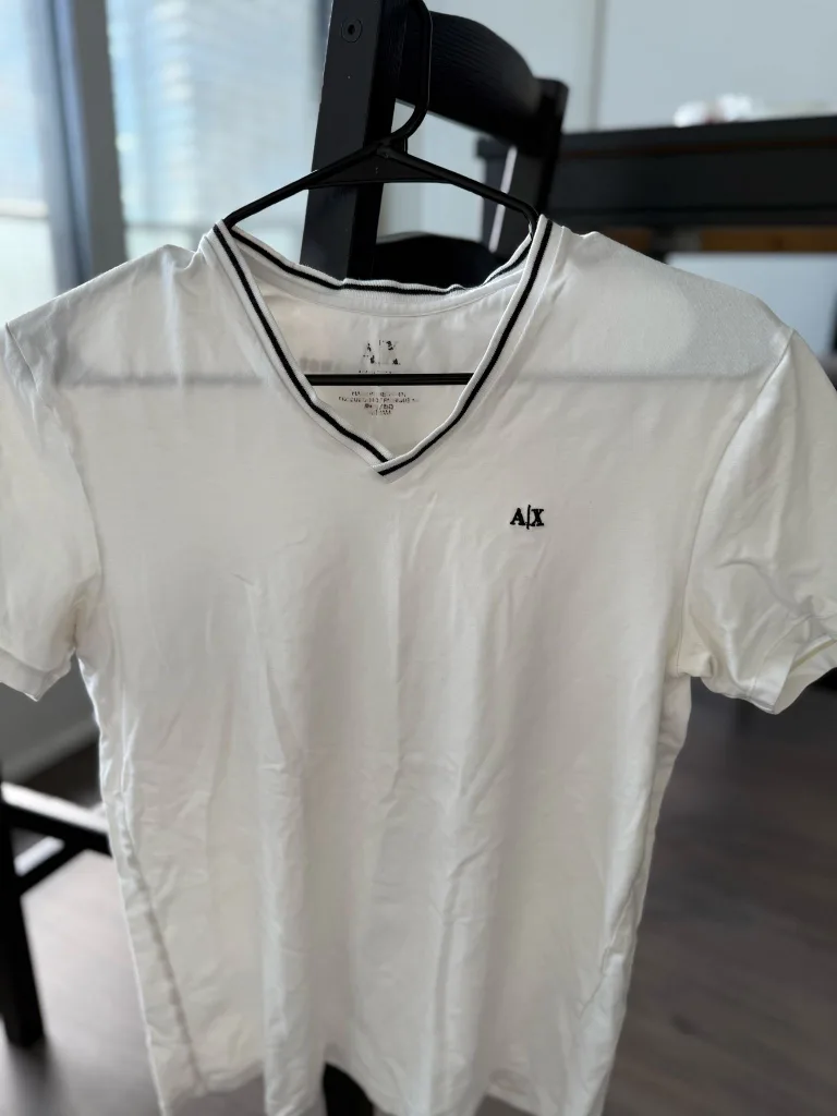 Armani Exchange White V-Neck T-Shirt