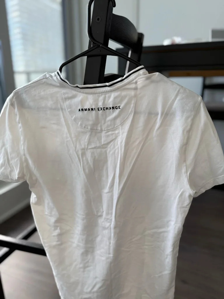 Armani Exchange White V-Neck T-Shirt image indicator(2)