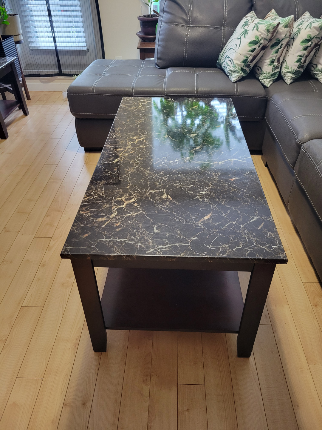 Coffee Table - Black Marble Look