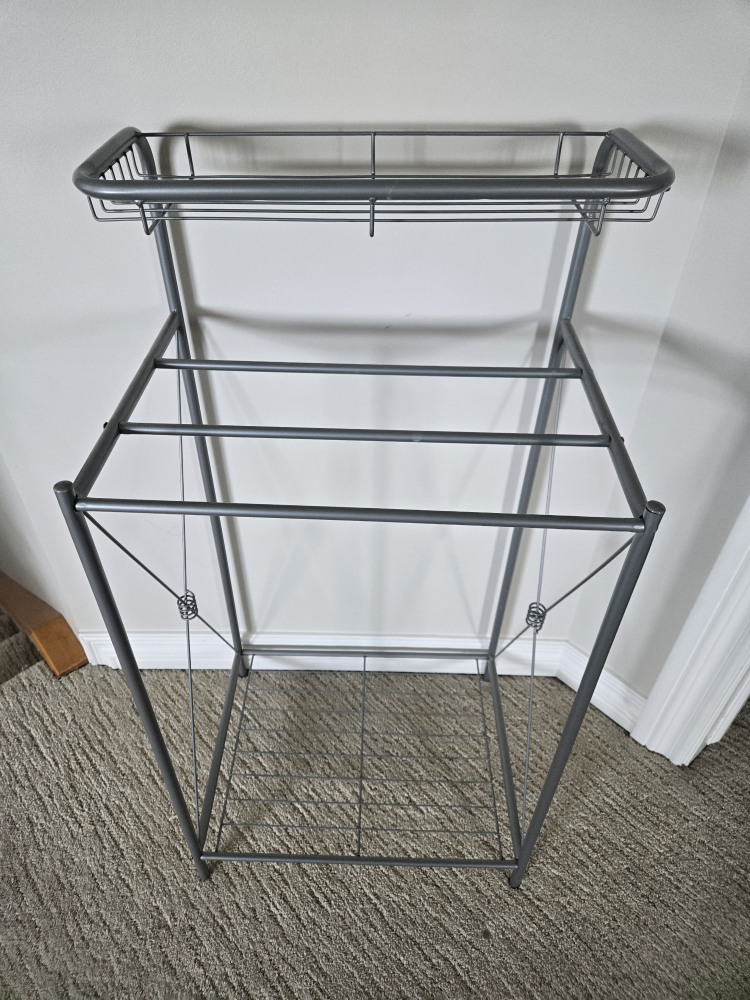 Grey Metal Rack with Shelf