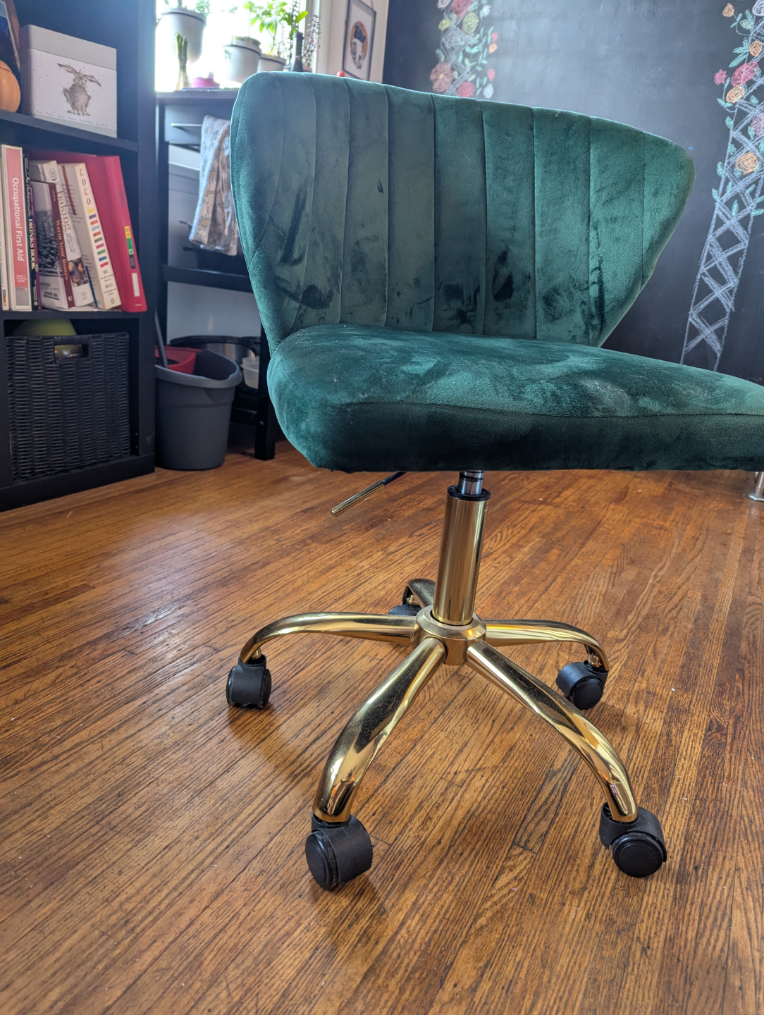 Velvet Office Chair - Emerald Green - photo 3