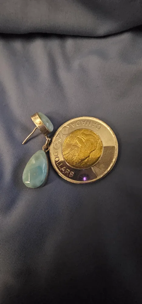 💚sterling silver 9.25 Larimar Drop Earrings image indicator(2)