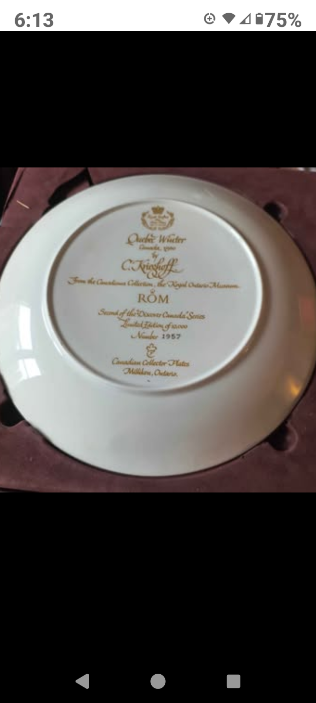 Quebec Winter Collector Plate by C.K. Krishaff - photo 2