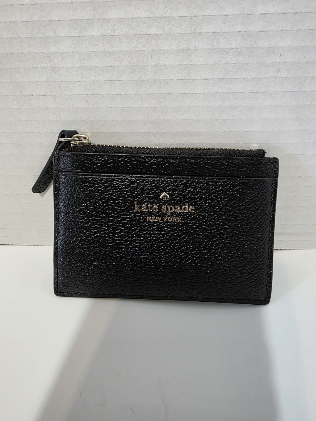 Kate Spade New York Black Leather Zip Card Holder