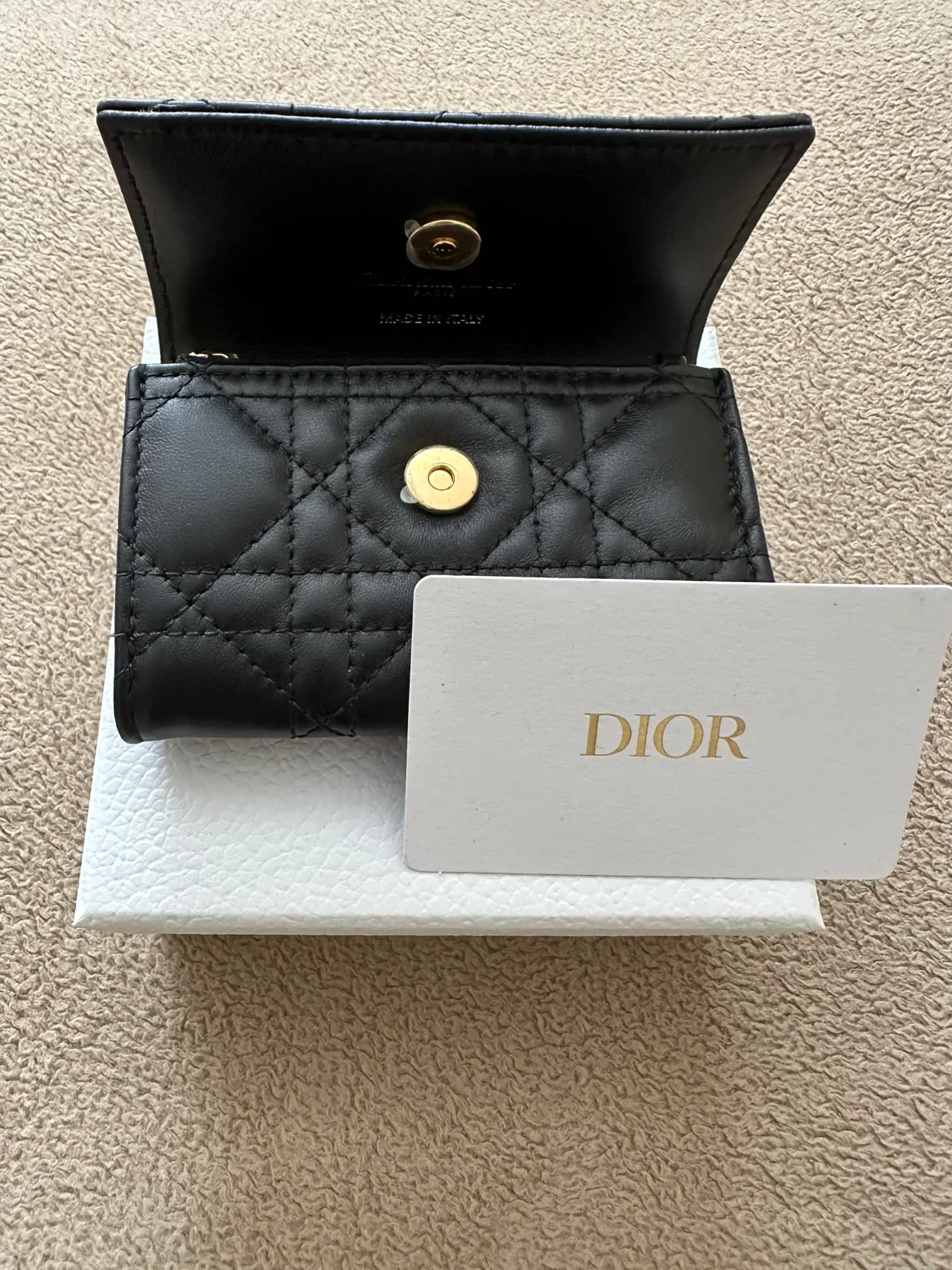 Brand New Dior Black Lambskin Jolie Glycine Wallet image indicator(4)