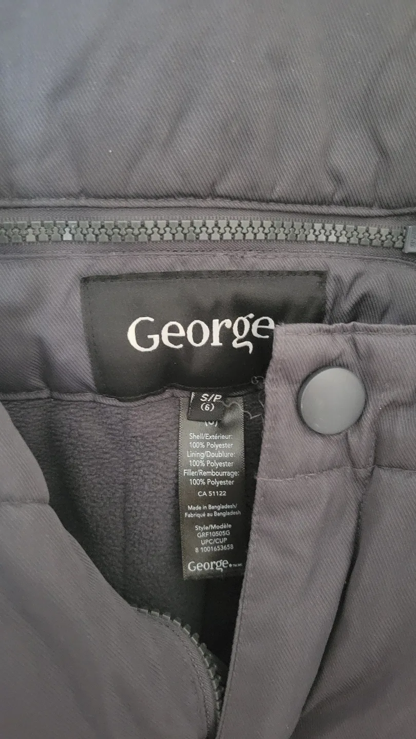 George Kids' Size S/P Charcoal Grey Snow Pants thumbnail