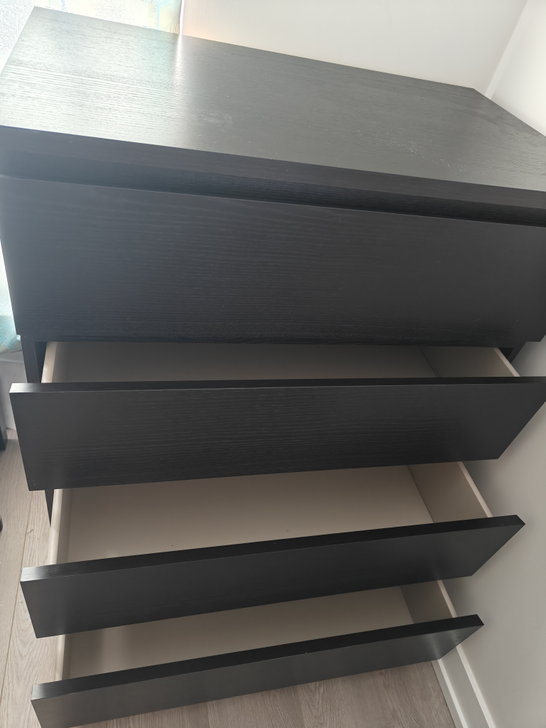 IKEA MALM 4-Drawer Chest - Black-Brown - photo 3