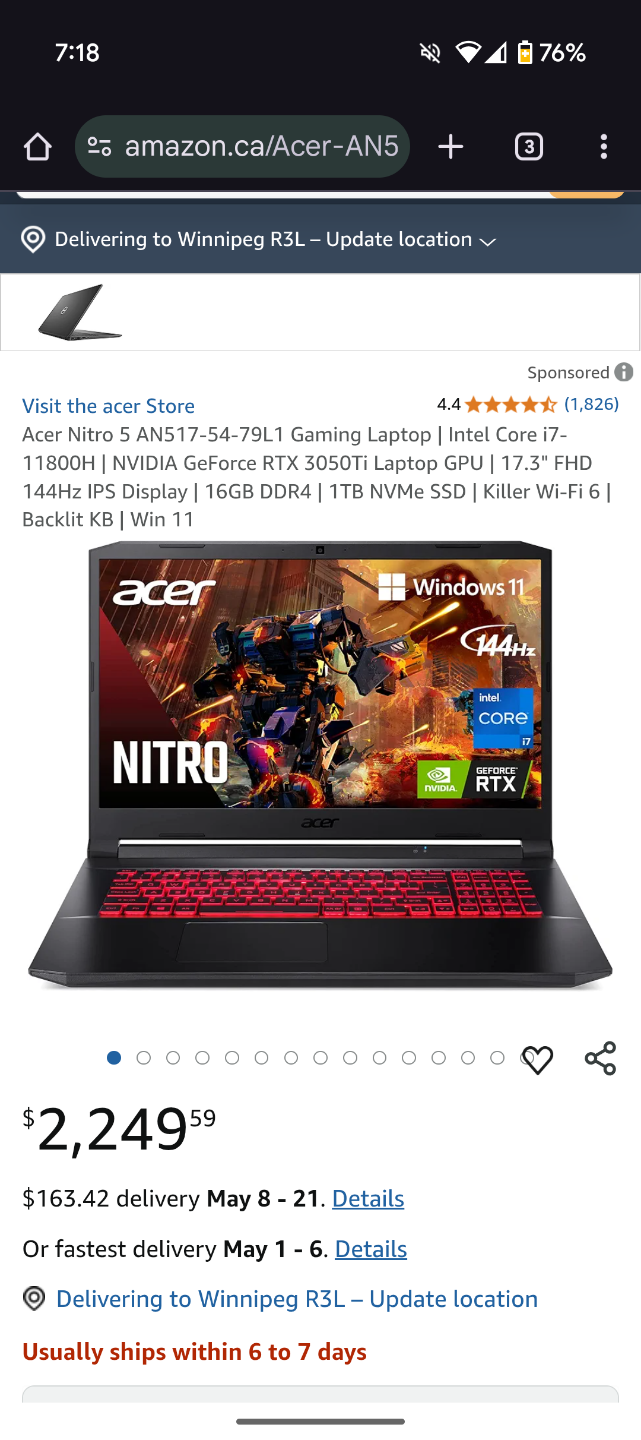 Acer Nitro 5 AN517-54-79L1 Gaming Laptop