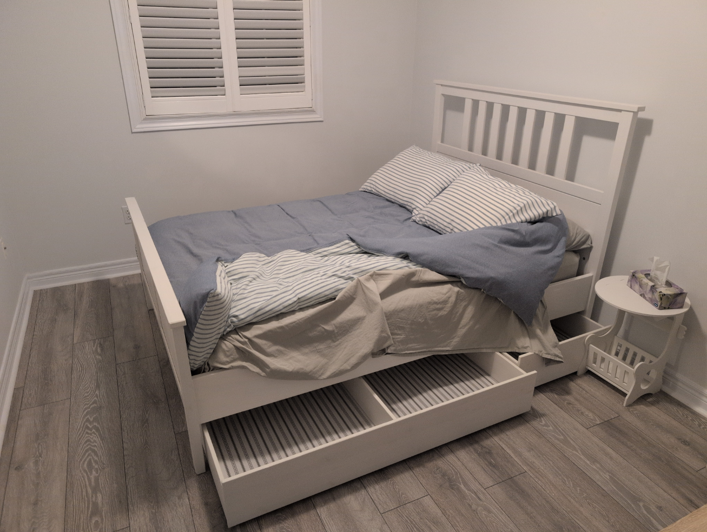 IKEA MALM White Double Bed Frame with Storage - photo 2