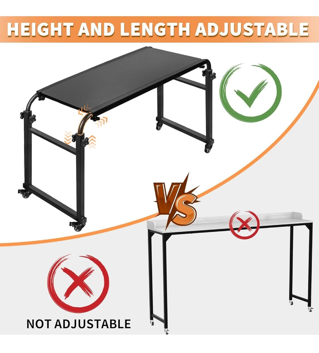 Overbed Table with Wheels, - photo 5