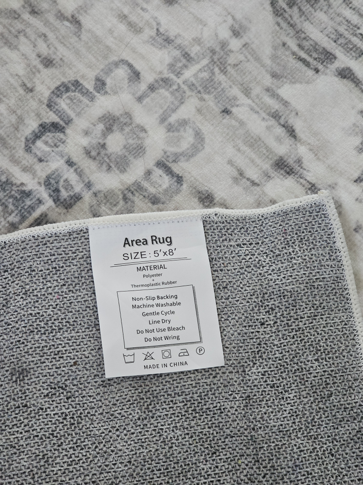 5'x8' Grey and White Area Rug - photo 3