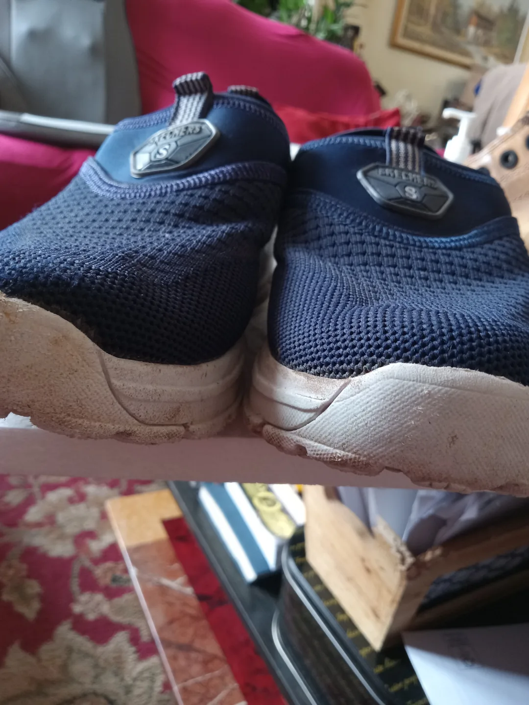 Skechers Navy Blue Slip-on Sneakers - Size 8 image indicator(4)