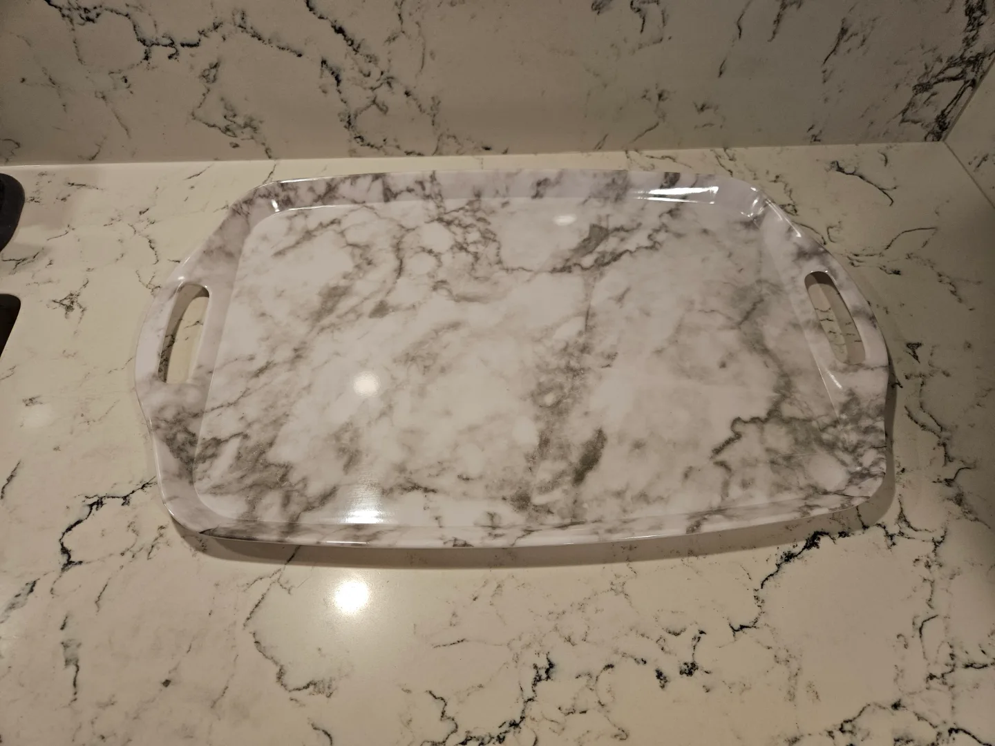 MOVING OUT SALE - Grey Marble Serving Tray thumbnail