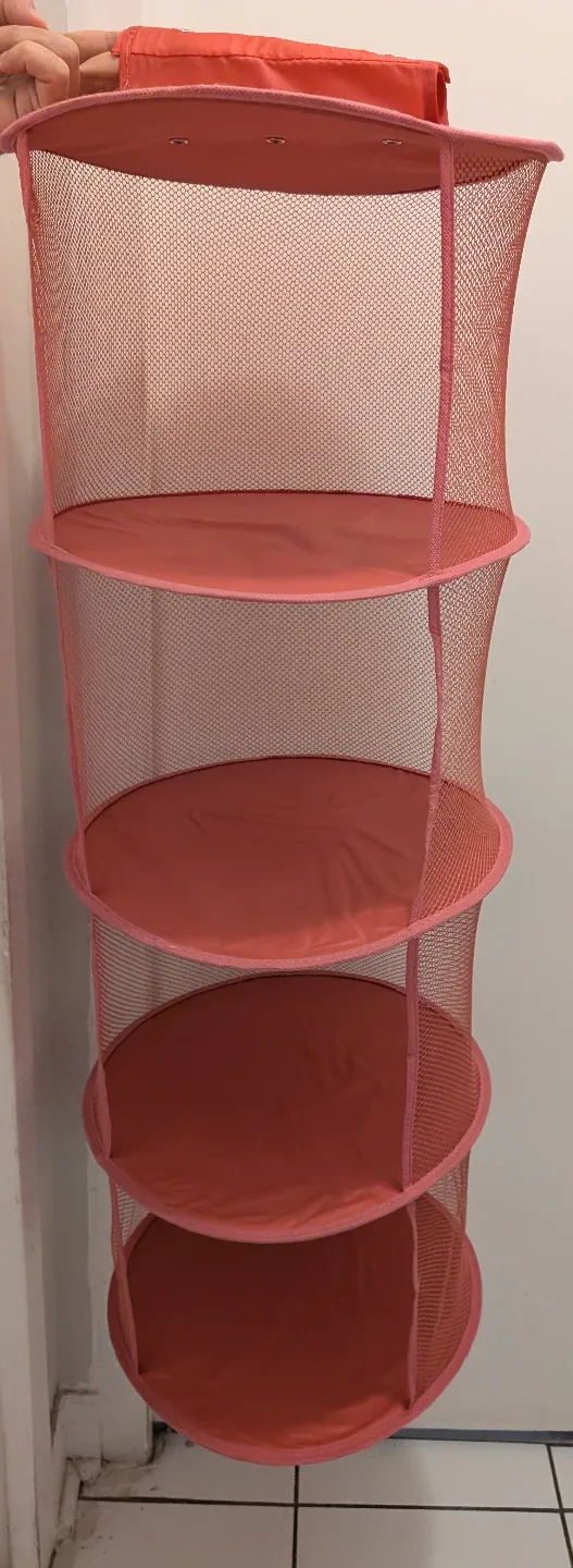 Pink Hanging Organizer with Four Shelves thumbnail