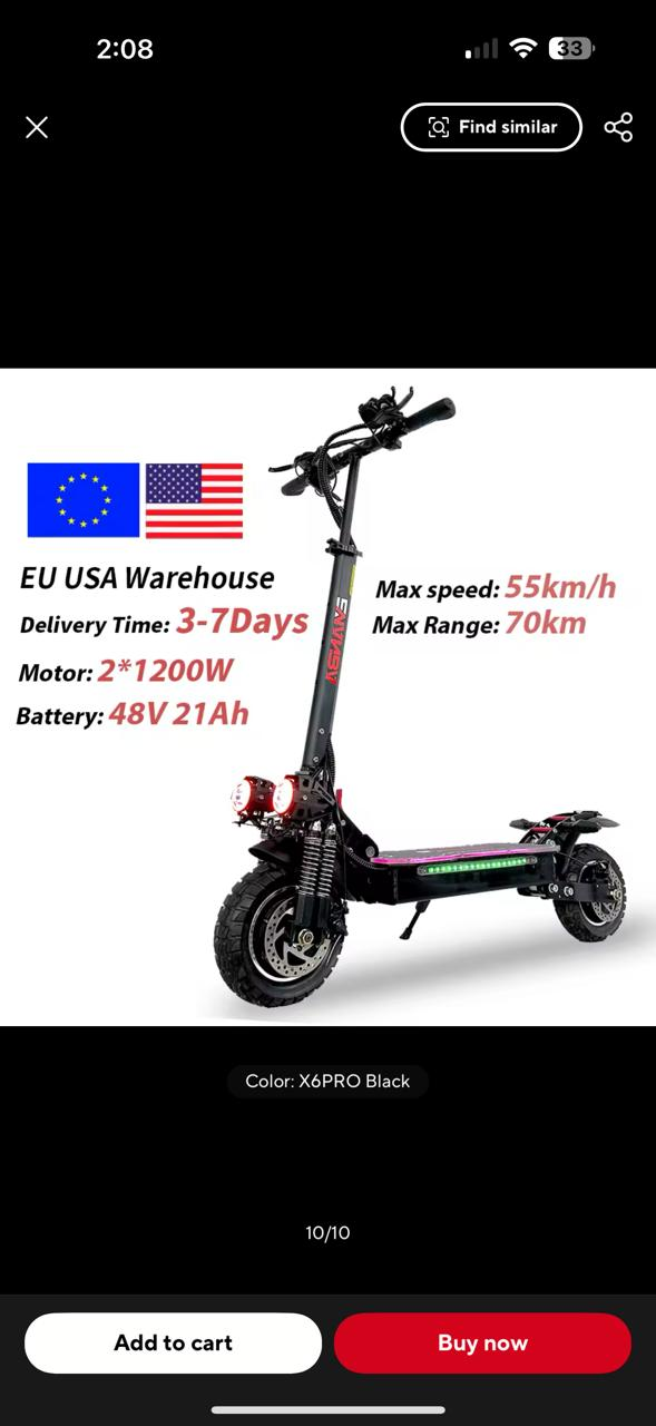 New Electric Scooter in Box - X6PRO